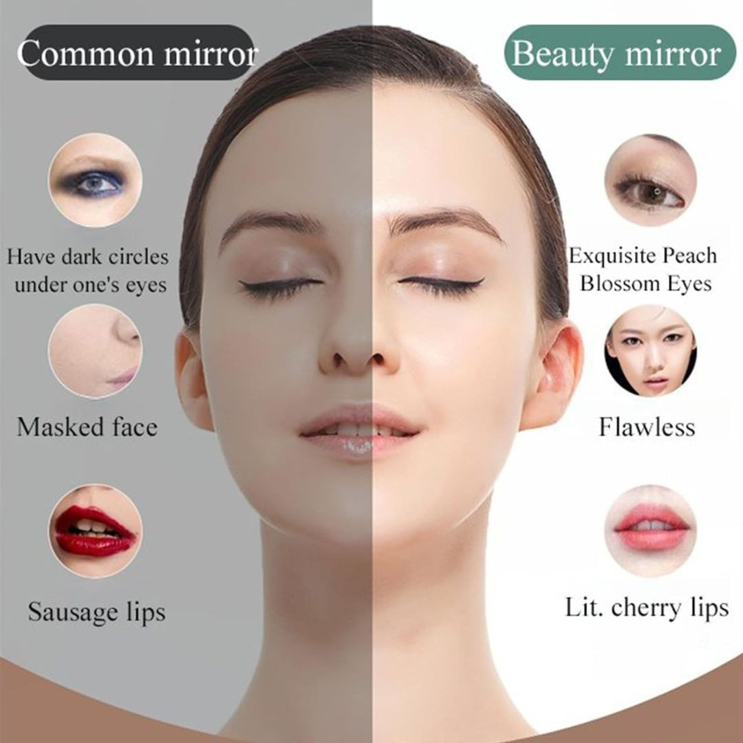 Small Travel LED Makeup Mirror Case with Adjustable Brightness