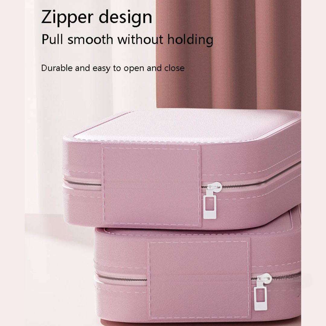 Small Travel LED Makeup Mirror Case with Adjustable Brightness