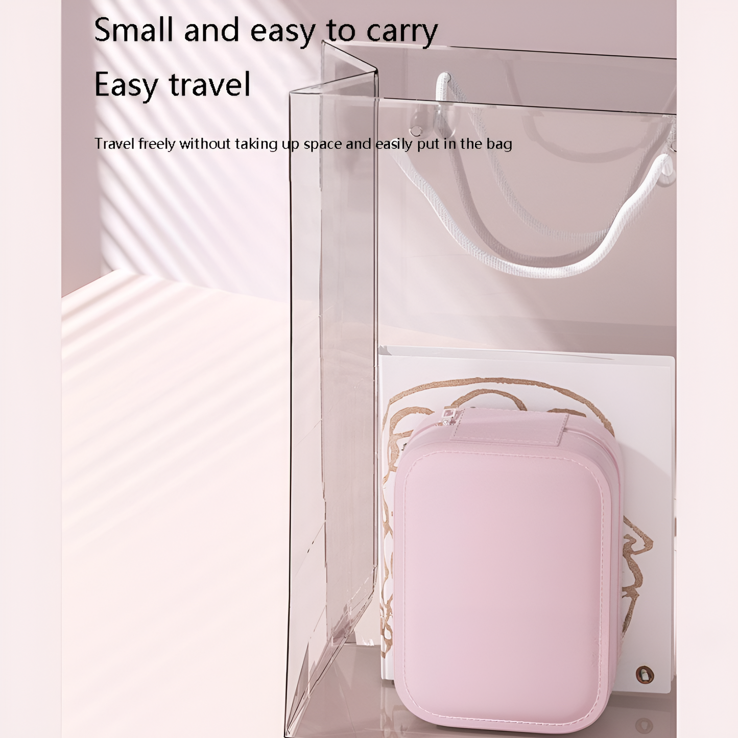 Small Travel LED Makeup Mirror Case with Adjustable Brightness